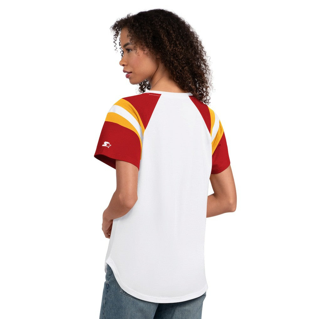 Kansas City Chiefs Starter Women's Game On Notch Neck T-Shirt White