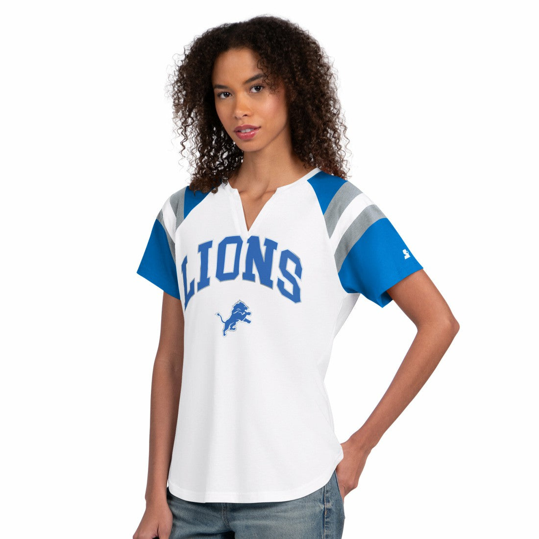 Detroit Lions Starter Women's Game On Notch Neck T-Shirt White
