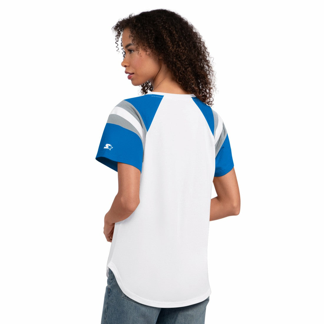 Detroit Lions Starter Women's Game On Notch Neck T-Shirt White