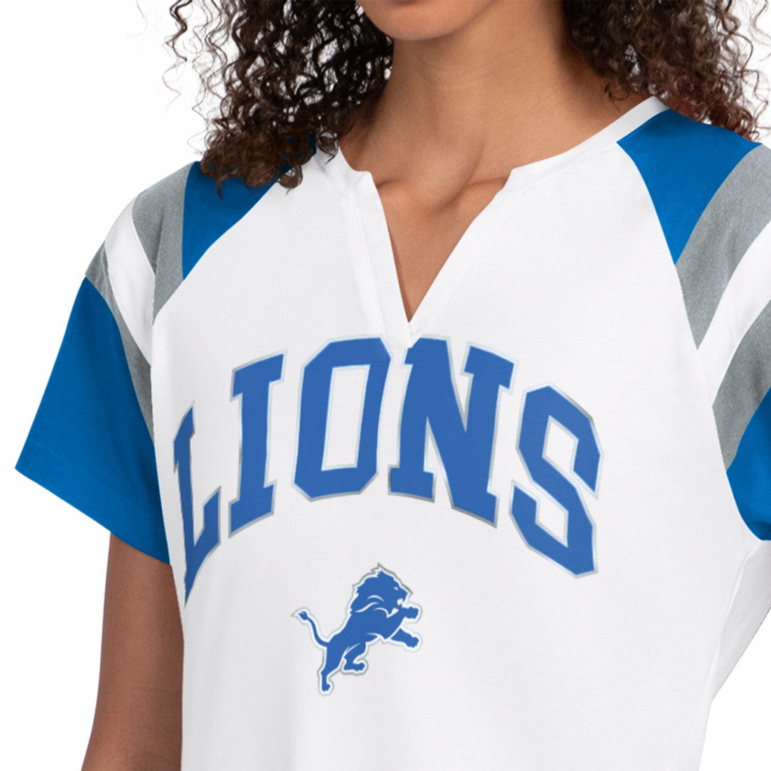 Detroit Lions Starter Women's Game On Notch Neck T-Shirt White
