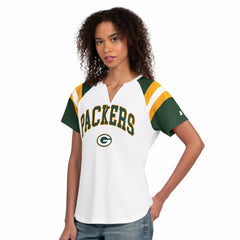 Green Bay Packers Starter Women's Game On Notch Neck T-Shirt White