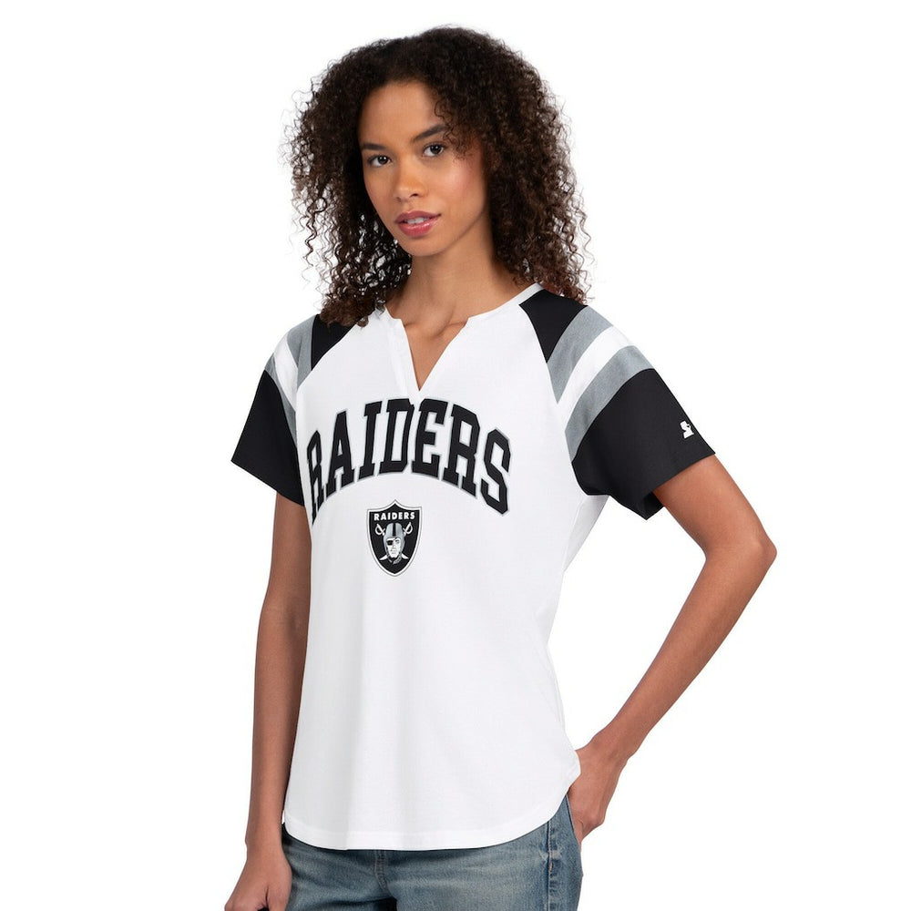Las Vegas Raiders Starter Women's Game On Notch Neck T-Shirt White