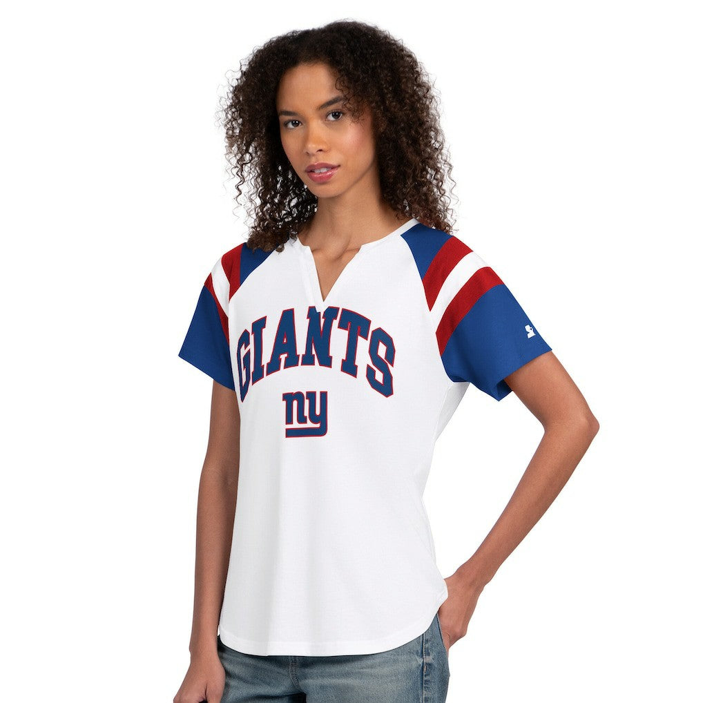 New York Giants Starter Women's Game On Notch Neck T-Shirt White