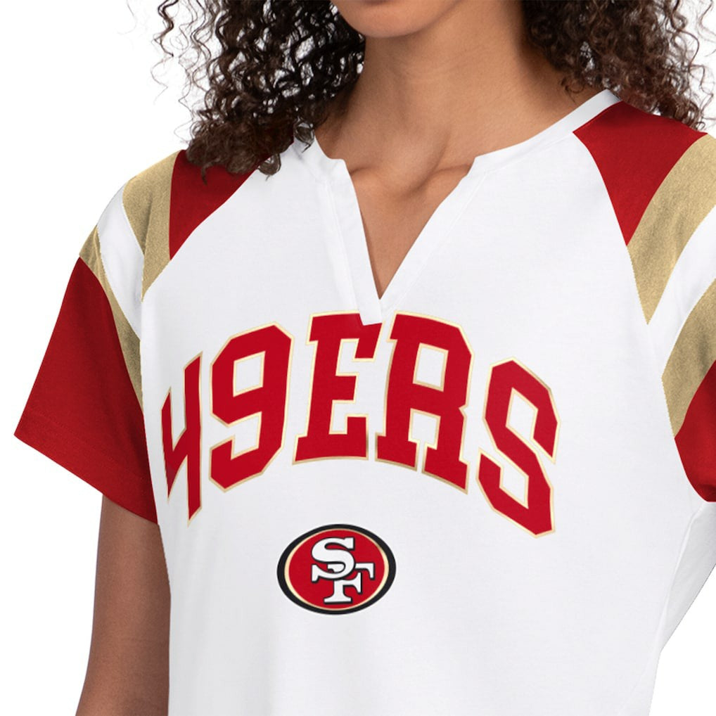 San Francisco 49ers Starter Women's Game On Notch Neck T-Shirt White