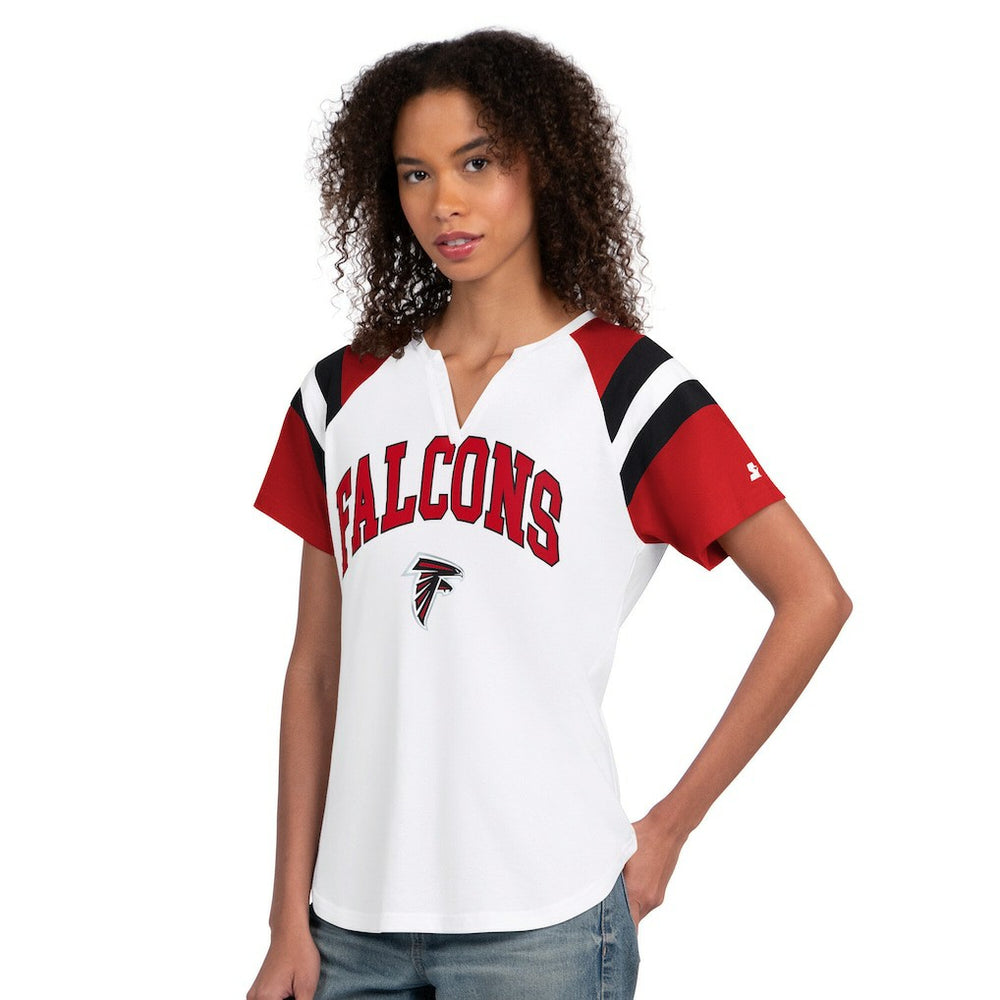 Atlanta Falcons Starter Women's Game On Notch Neck T-Shirt White