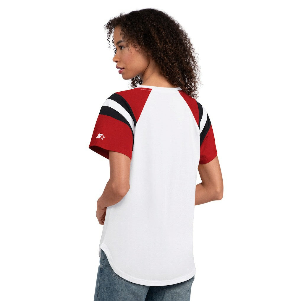 Atlanta Falcons Starter Women's Game On Notch Neck T-Shirt White