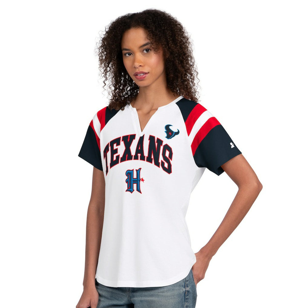 Houston Texans Starter Women's Game On Notch Neck T-Shirt White