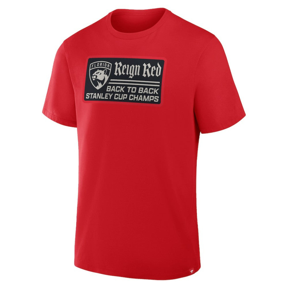 NHL Florida Panthers Back-To-Back Stanley Cup Champions Reign Red T-Shirt - Red