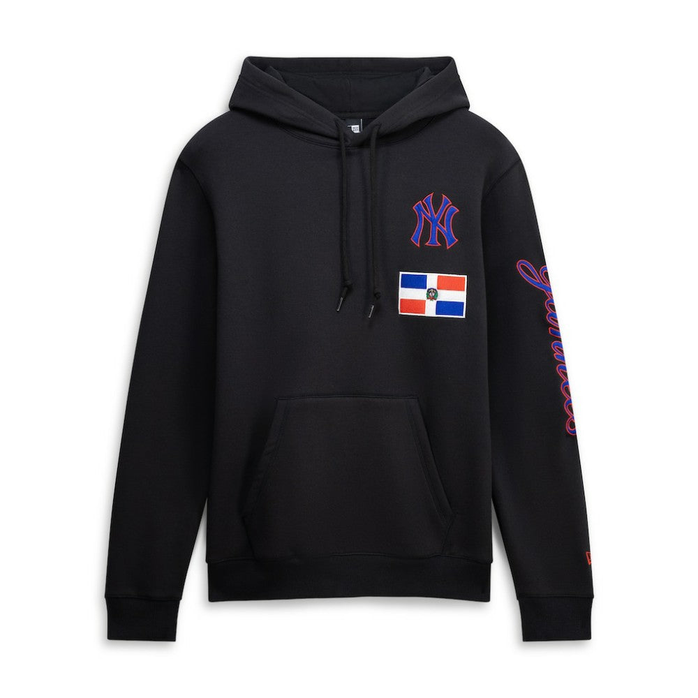 New York Yankees New Era Dominican Republic Country Flag Hoodie - Black Hoodies