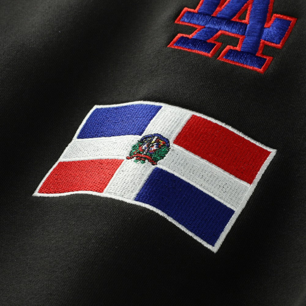 Los Angeles Dodgers New Era Dominican Republic Country Flag Hoodie - Black Hoodies