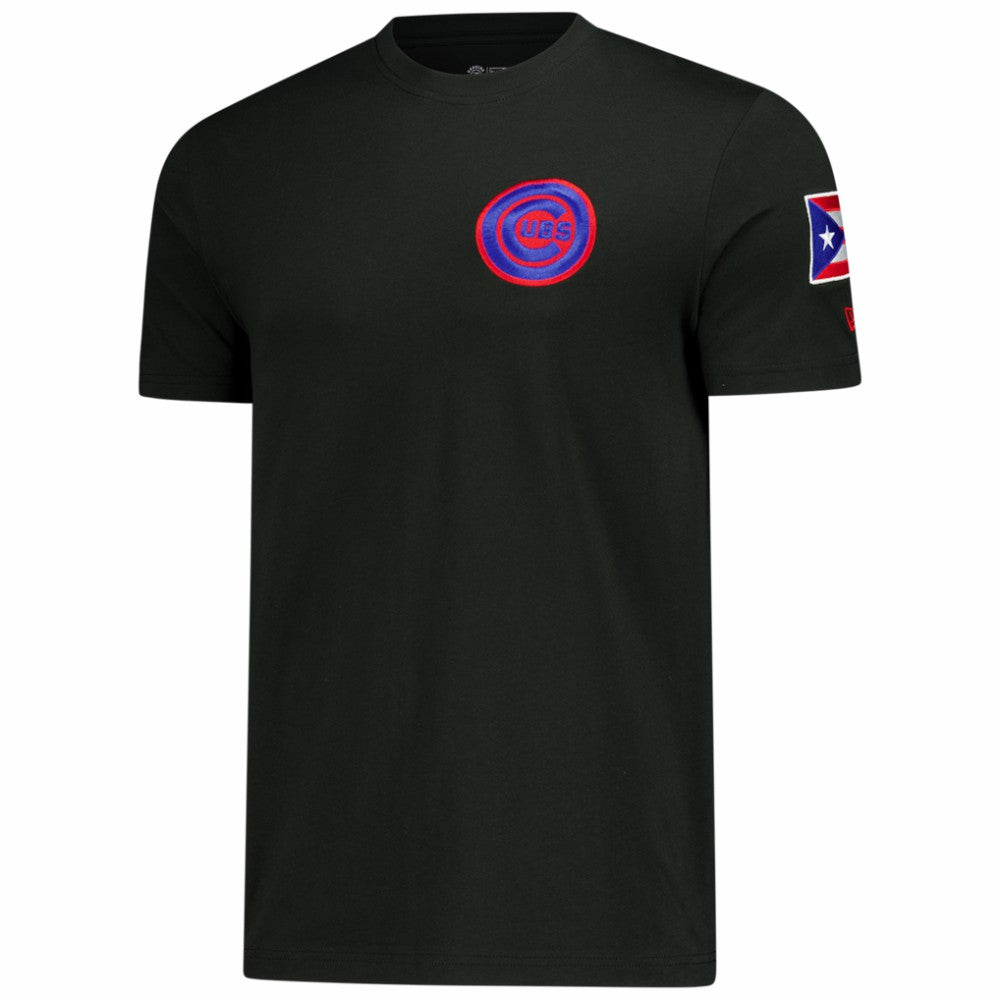 Chicago Cubs New Era Puerto Rico Country Flag T-Shirt - Black T-shirts