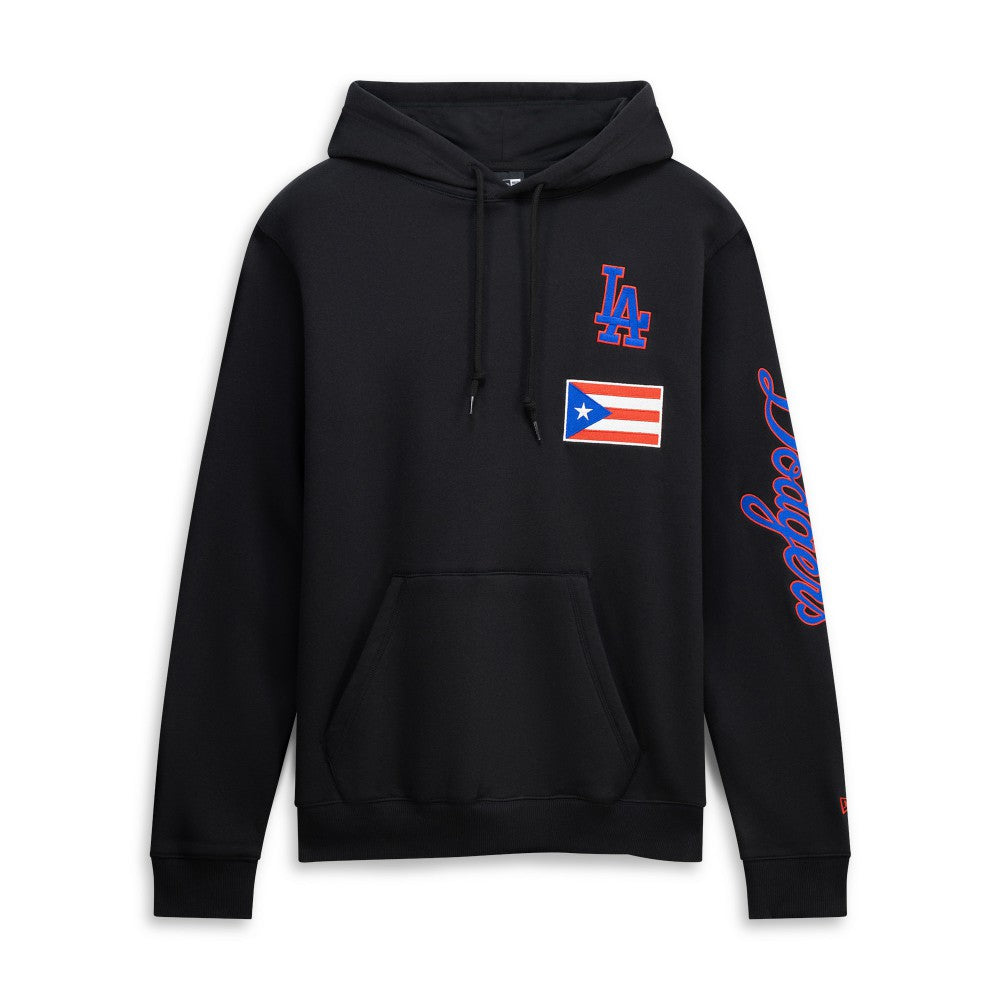 Los Angeles Dodgers New Era Puerto Rico Country Flag Hoodie - Black Hoodies