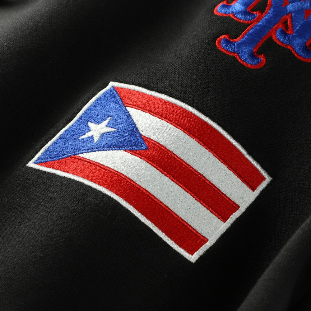 New York Mets New Era Puerto Rico Country Flag Hoodie - Black Hoodies
