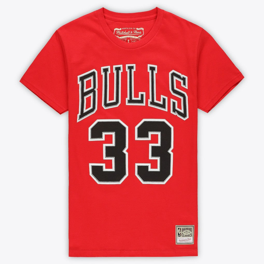 Scottie Pippen Chicago Bulls Unisex Hardwood Classics Name & Number T-Shirt Red