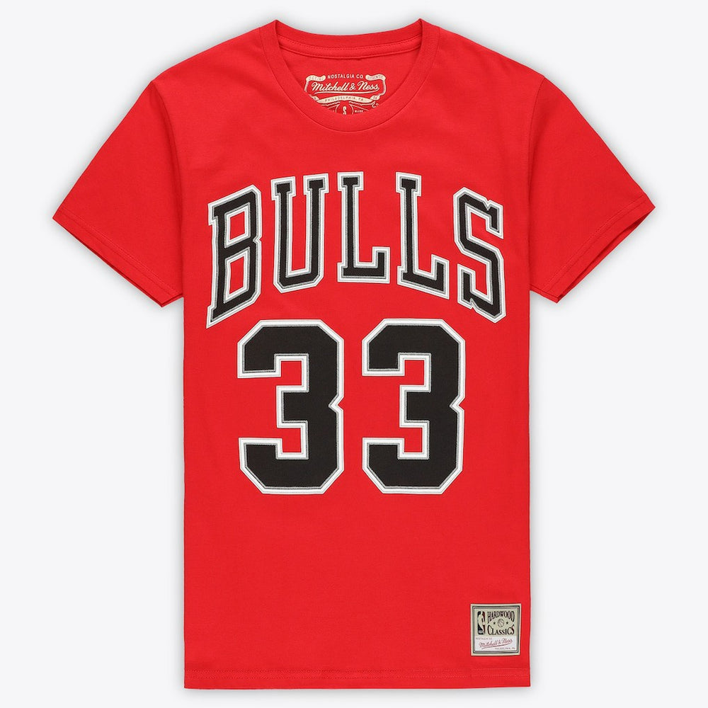 Scottie Pippen Chicago Bulls Unisex Hardwood Classics Name & Number T-Shirt Red