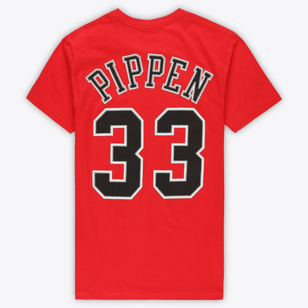 Scottie Pippen Chicago Bulls Unisex Hardwood Classics Name & Number T-Shirt Red