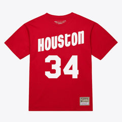 Hakeem Olajuwon Houston Rockets Unisex Hardwood Classics Name & Number T-Shirt Red