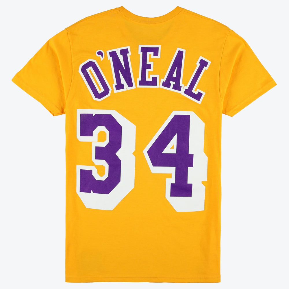 Shaquille O'Neal Los Angeles Lakers Unisex Hardwood Classics Name & Number T-Shirt Gold