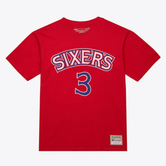Allen Iverson Philadelphia 76ers Unisex Hardwood Classics Name & Number T-Shirt Red
