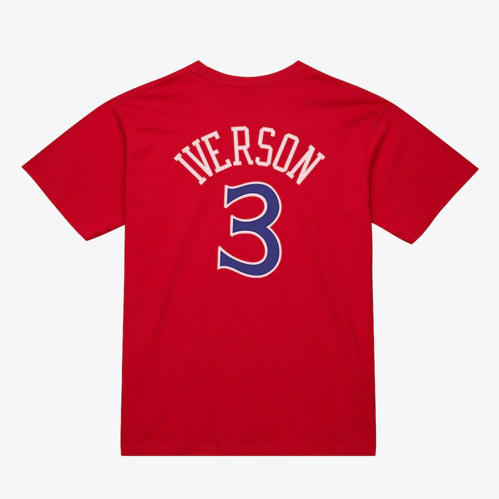 Allen Iverson Philadelphia 76ers Unisex Hardwood Classics Name & Number T-Shirt Red