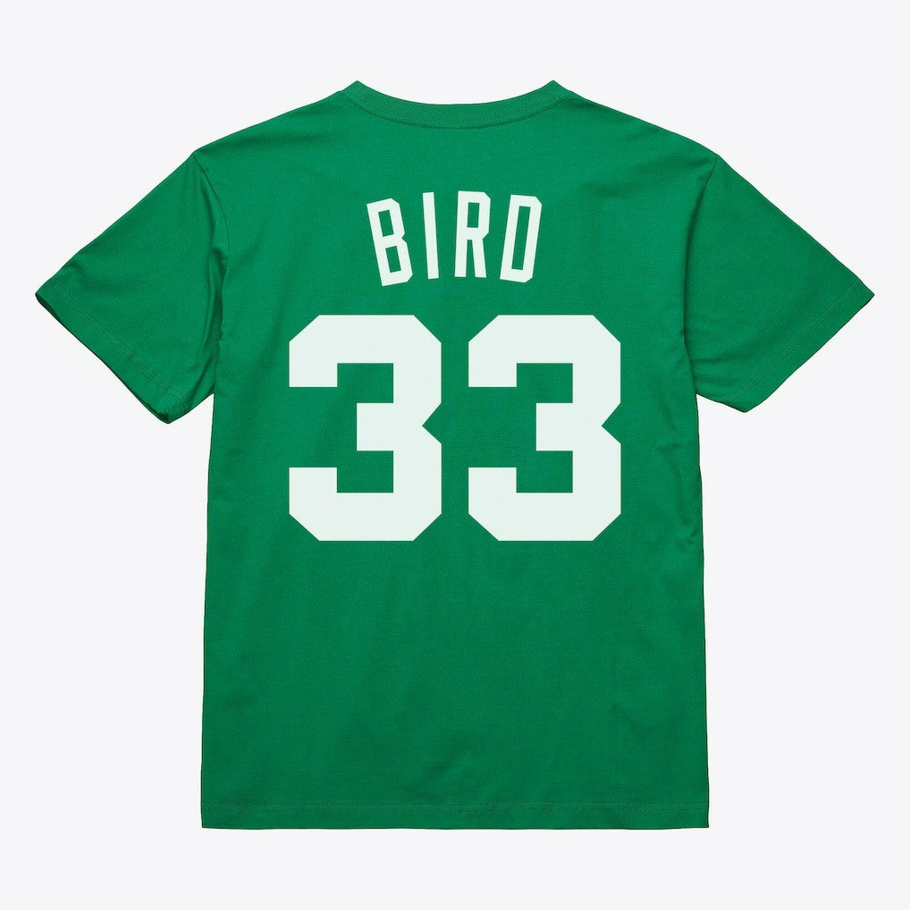 Larry Bird Boston Celtics Unisex Hardwood Classics Name & Number T-Shirt Kelly Green