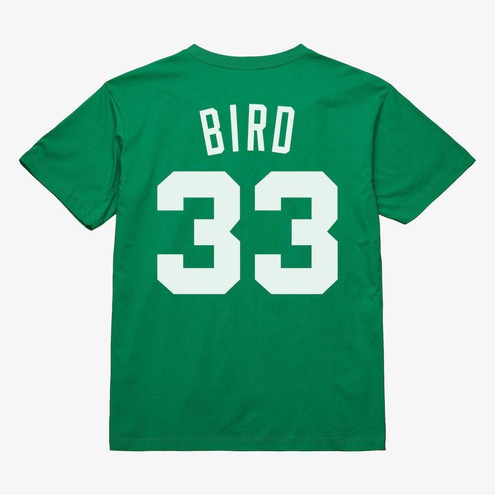 Larry Bird Boston Celtics Unisex Hardwood Classics Name & Number T-Shirt Kelly Green