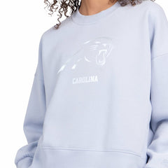 Carolina Panthers Starter Women's Travel Pastels Boxy Fleece Sweatshirt Light Blue