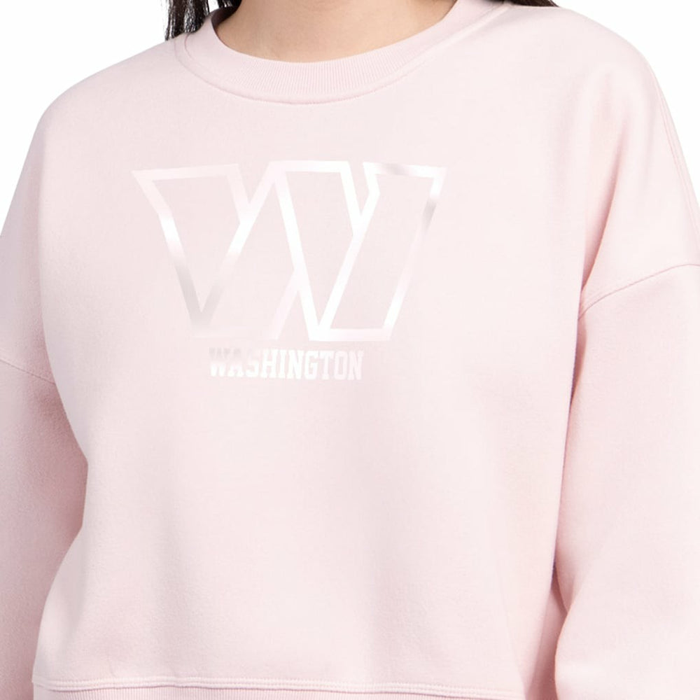 Washington Commanders Starter Women's Travel Pastels Boxy Fleece Sweatshirt Light Pink