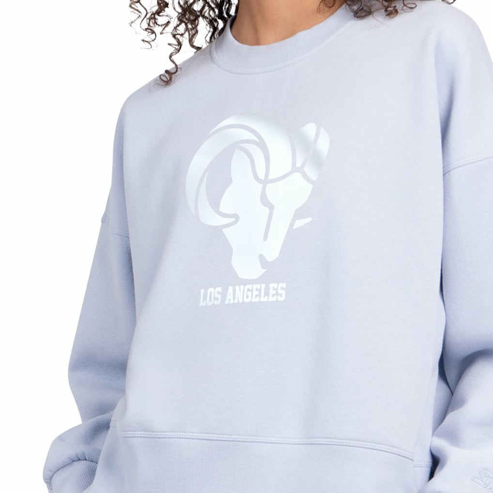 Los Angeles Rams Starter Women's Travel Pastels Boxy Fleece Sweatshirt Light Blue