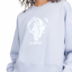 Los Angeles Rams Starter Women's Travel Pastels Boxy Fleece Sweatshirt Light Blue