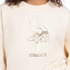 Minnesota Vikings Starter Women's Travel Pastels Boxy Fleece Sweatshirt Cream