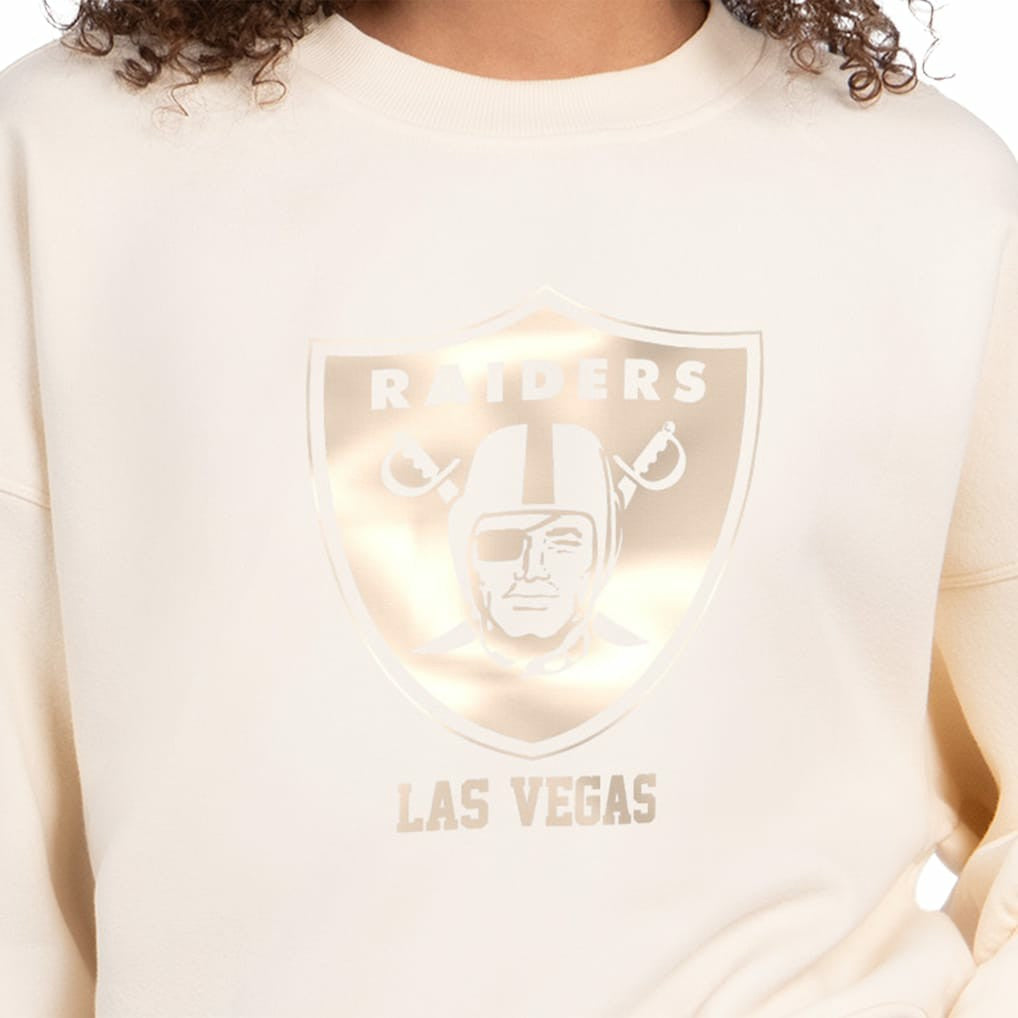 Las Vegas Raiders Starter Women's Travel Pastels Boxy Fleece Sweatshirt Cream