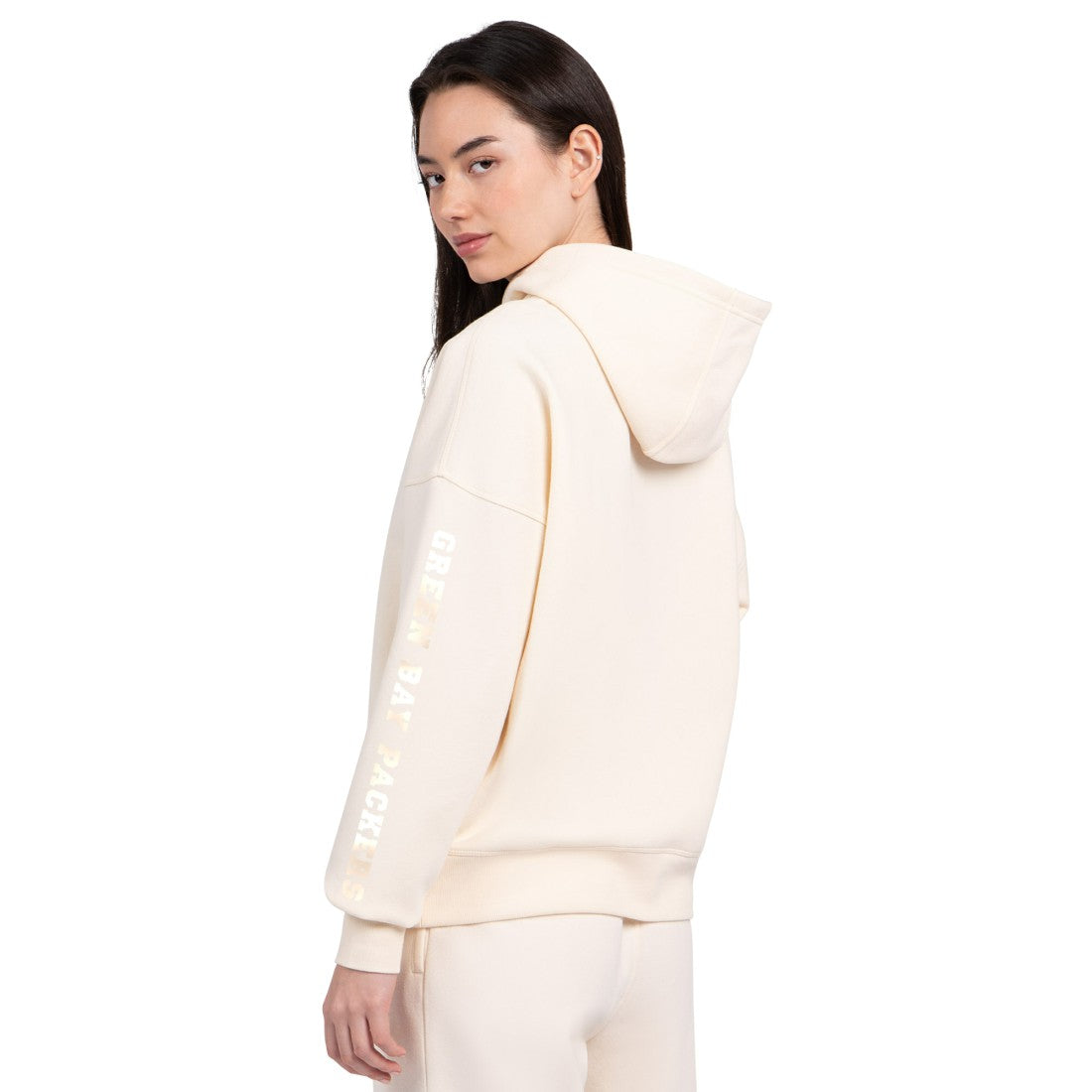 Green Bay Packers Starter Women's Pastels Relaxed Travel Hoodie Cream