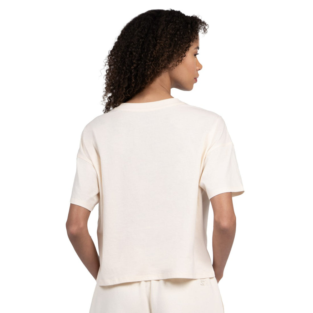 Detroit Lions Starter Women's Pastel Travel Boxy Cropped T-Shirt Cream