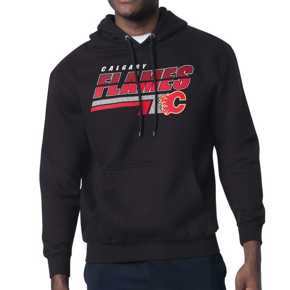 NHL Calgary Flames Starter Logo Push Fleece Hoodie - Black