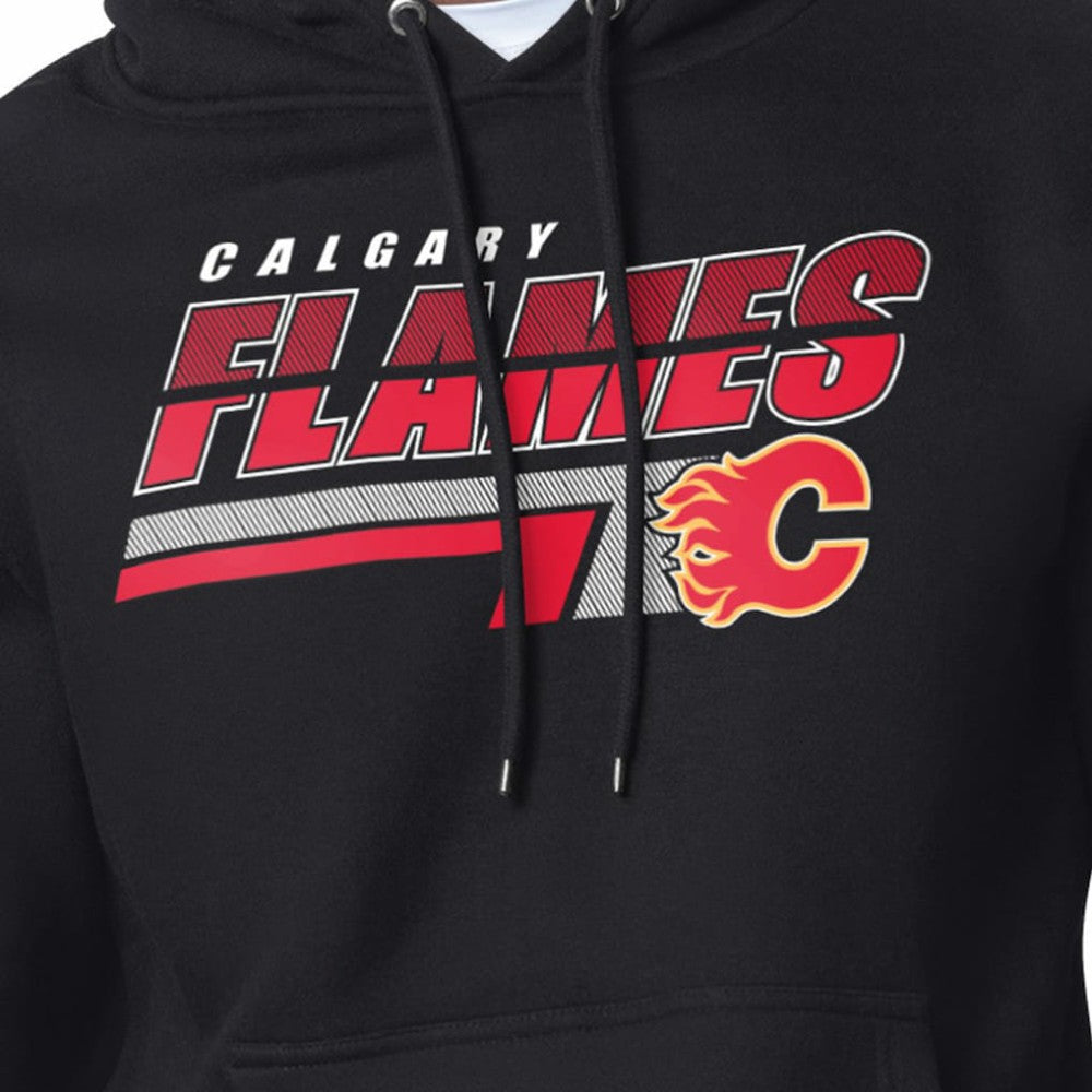 NHL Calgary Flames Starter Logo Push Fleece Hoodie - Black