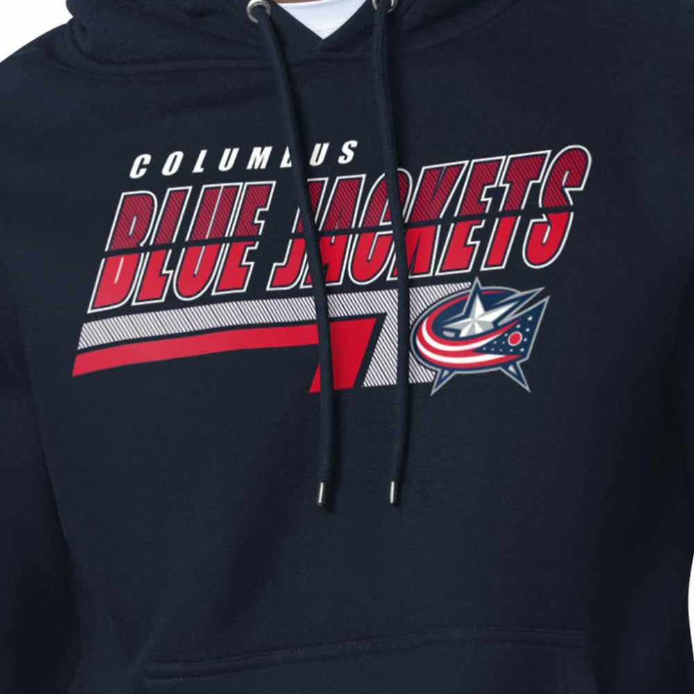 NHL Columbus Blue Jackets Starter Logo Push Fleece Hoodie - Navy