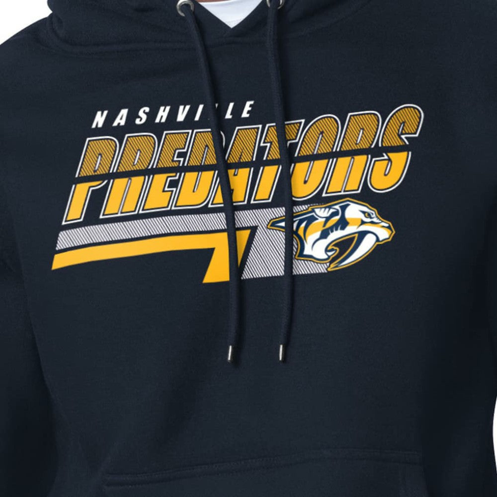 NHL Nashville Predators Starter Logo Push Fleece Hoodie - Navy