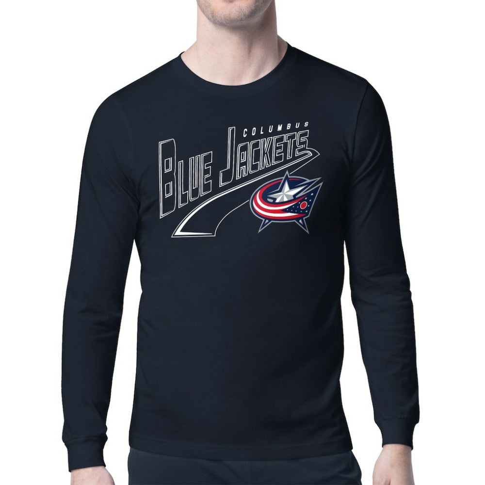 NHL Columbus Blue Jackets Starter Modern Tailsweep Long Sleeve T-Shirt - Navy