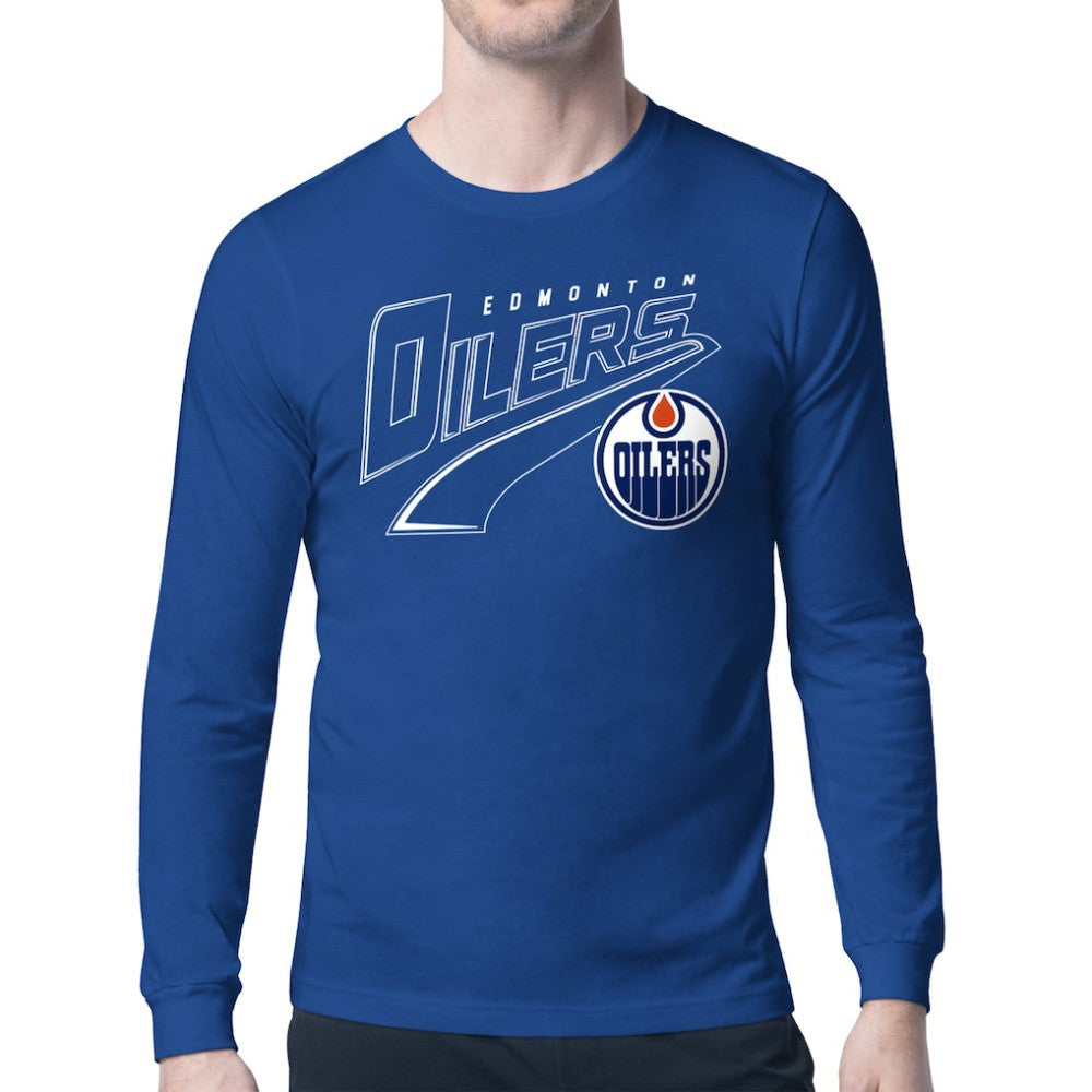 NHL Edmonton Oilers Starter Modern Tailsweep Long Sleeve T-Shirt - Royal