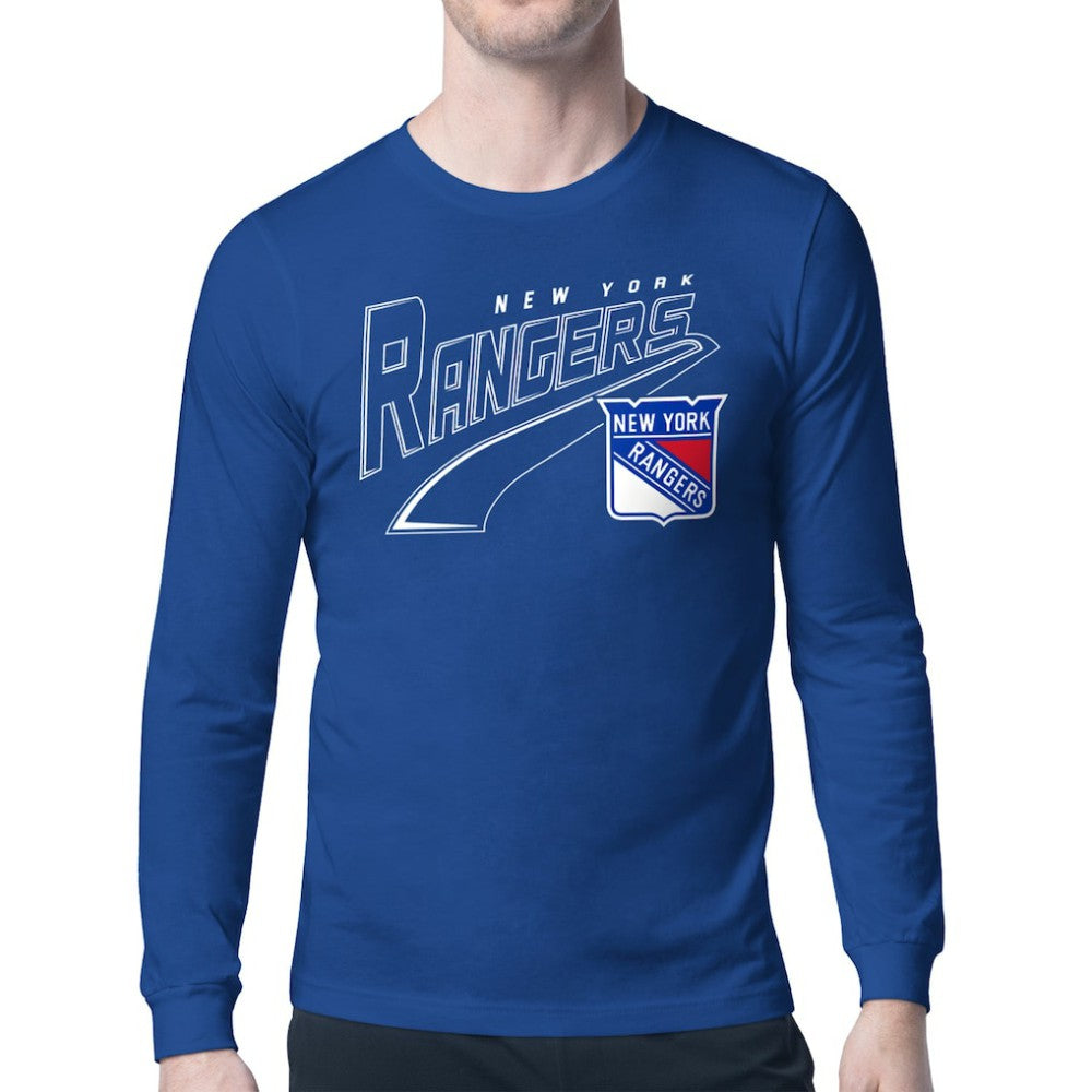 NHL New York Rangers Starter Modern Tailsweep Long Sleeve T-Shirt - Blue