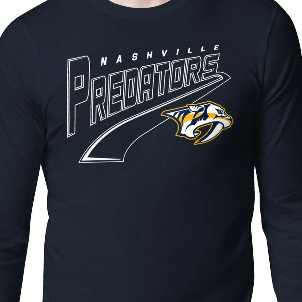 NHL Nashville Predators Starter Modern Tailsweep Long Sleeve T-Shirt - Navy