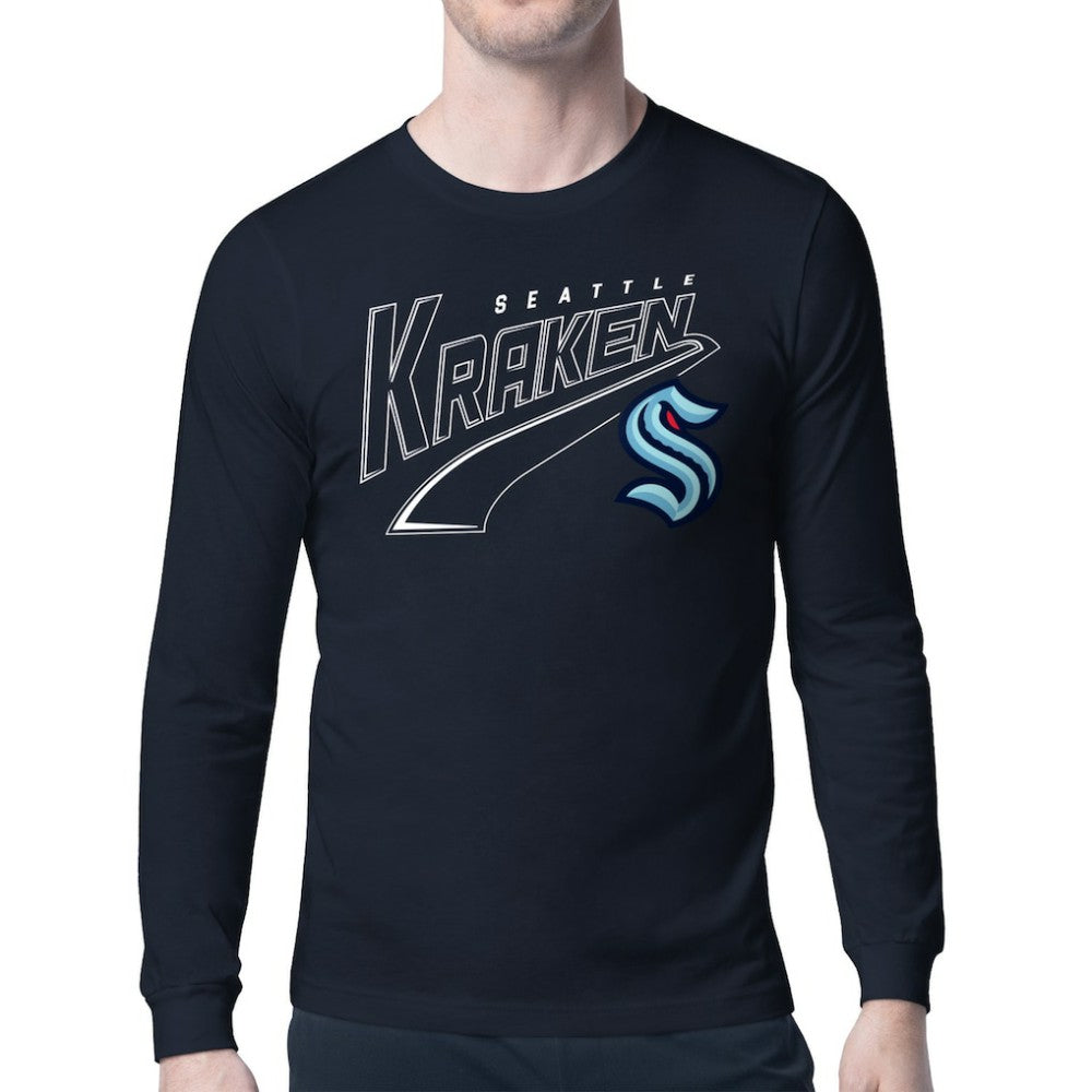NHL Seattle Kraken Starter Modern Tailsweep Long Sleeve T-Shirt - Deep Sea Blue