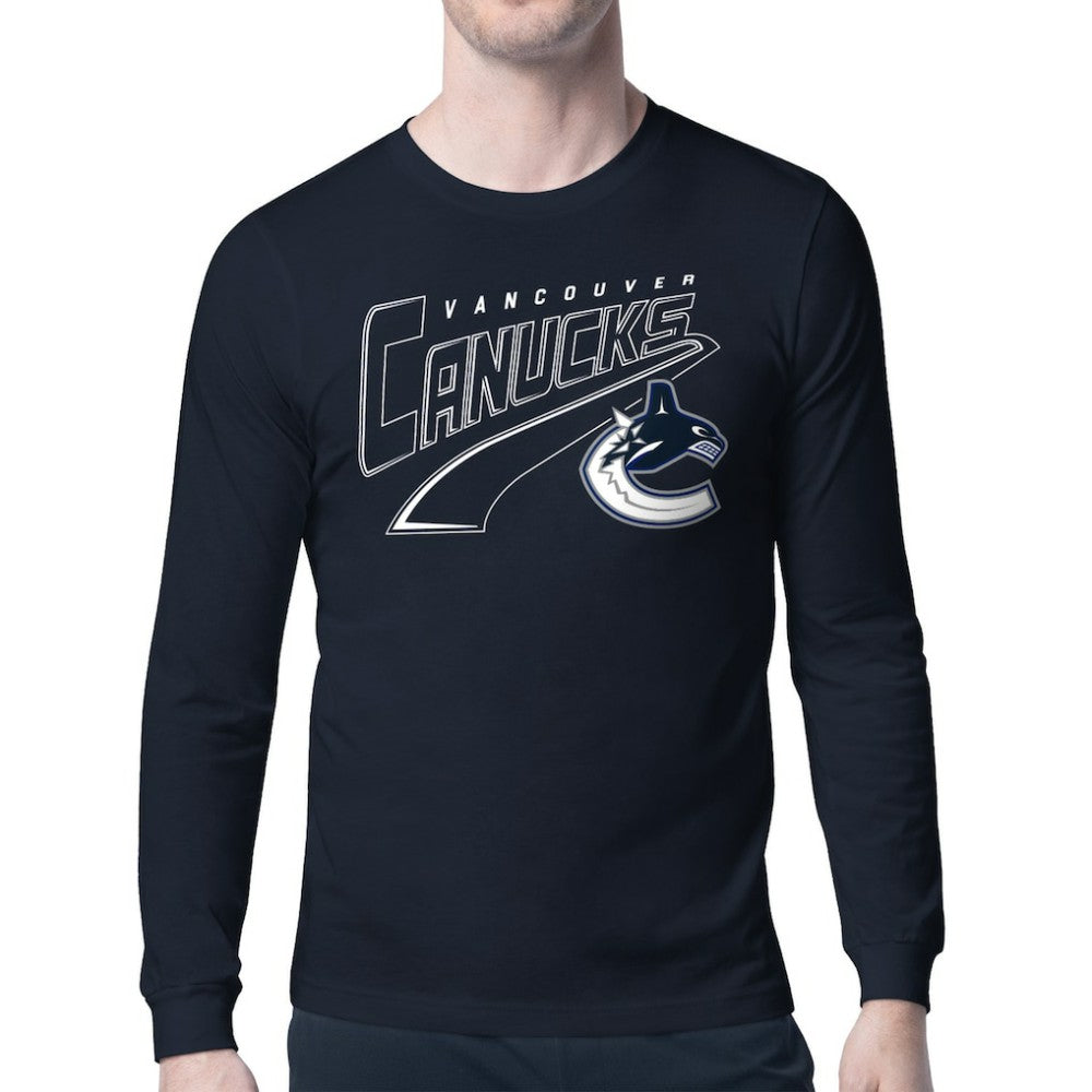 NHL Vancouver Canucks Starter Modern Tailsweep Long Sleeve T-Shirt - Blue