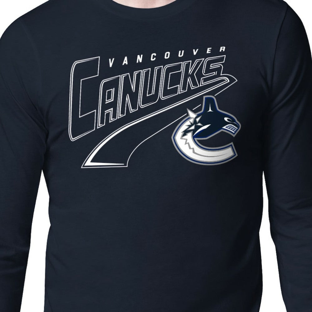 NHL Vancouver Canucks Starter Modern Tailsweep Long Sleeve T-Shirt - Blue