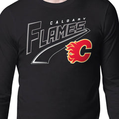 NHL Calgary Flames Starter Modern Tailsweep Long Sleeve T-Shirt - Black