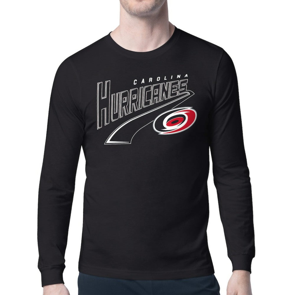 NHL Carolina Hurricanes Starter Modern Tailsweep Long Sleeve T-Shirt - Black