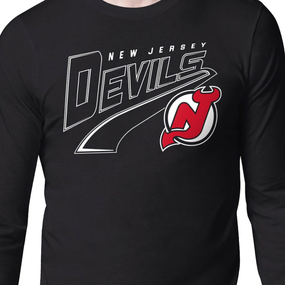 NHL New Jersey Devils Starter Modern Tailsweep Long Sleeve T-Shirt - Black