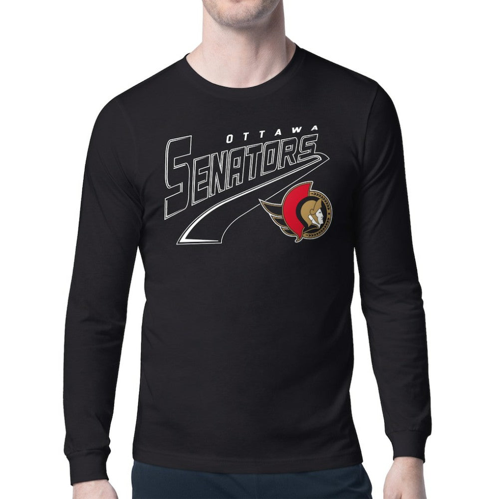 NHL Ottawa Senators Starter Modern Tailsweep Long Sleeve T-Shirt - Black