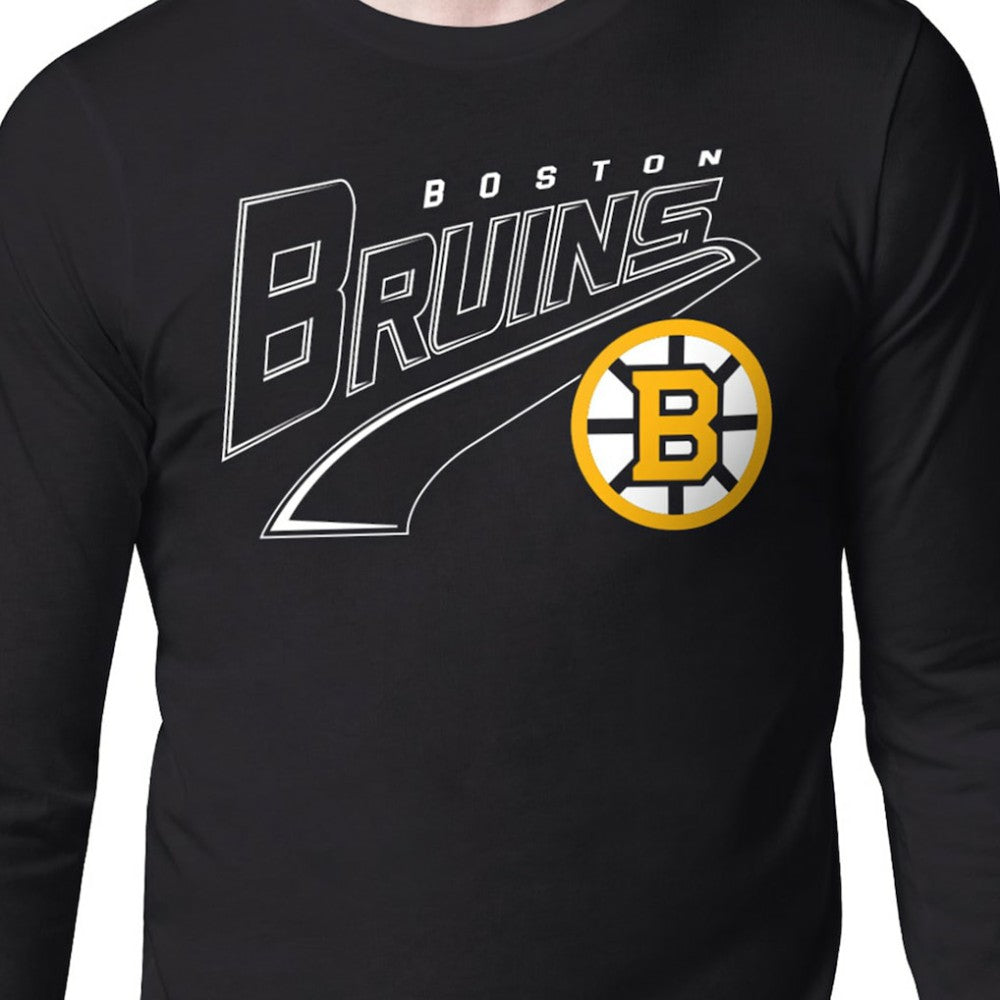 NHL Boston Bruins Starter Modern Tailsweep Long Sleeve T-Shirt - Black